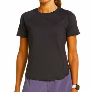 Zella Women’s Mesh Performance Top TSHIRT XSMALL BLACK Crew Neck